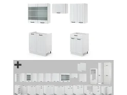 Mueble de cocina casa de campo blanca/blanca 200x46x81.6 fame-line