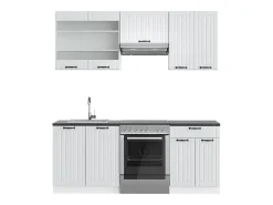 Mueble de cocina casa de campo blanca/blanca 200x46x81.6 fame-line