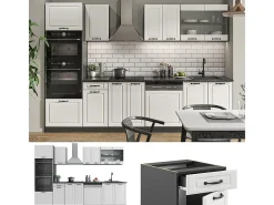 Mueble de cocina casa de campo blanca/antracita 300x46x81.6 r-line