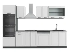 Mueble de cocina casa de campo blanca/antracita 300x46x81.6 r-line