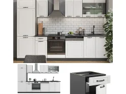 Mueble de cocina casa de campo blanca/antracita 300x60x81.6 r-line