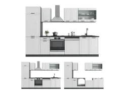 Mueble de cocina casa de campo blanca/antracita 300x60x81.6 r-line