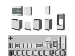 Mueble de cocina casa de campo blanca/antracita 300x60x81.6 fame-line