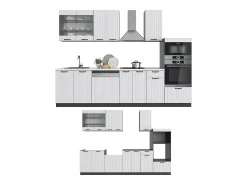 Mueble de cocina casa de campo blanca/antracita 300x60x81.6 fame-line