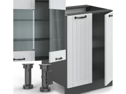 Mueble de cocina casa de campo blanca/antracita 300x60x81.6 fame-line