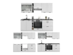 Mueble de cocina casa de campo blanca/blanca 235x60x81.6 fame-line