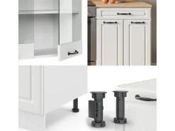 Mueble de cocina casa de campo blanca/blanca 200x60x81.6 r-line