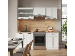 Mueble de cocina casa de campo blanca/blanca 200x60x81.6 r-line