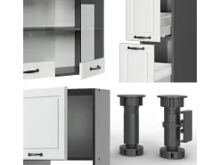 Mueble de cocina casa de campo blanca/antracita 350x46x81.6 r-line