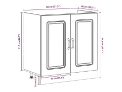 Mueble de Cocina con puerta Kalmar Negro 80 x 46 x 81,5 cm