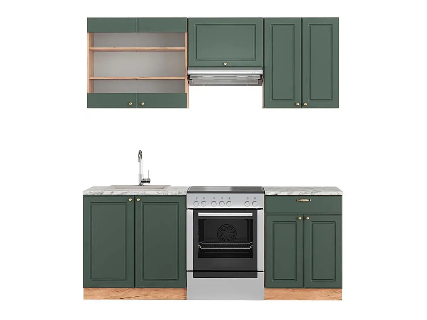 Mueble de cocina green-gold country/gold power roble 200x60x81.6 fame-line
