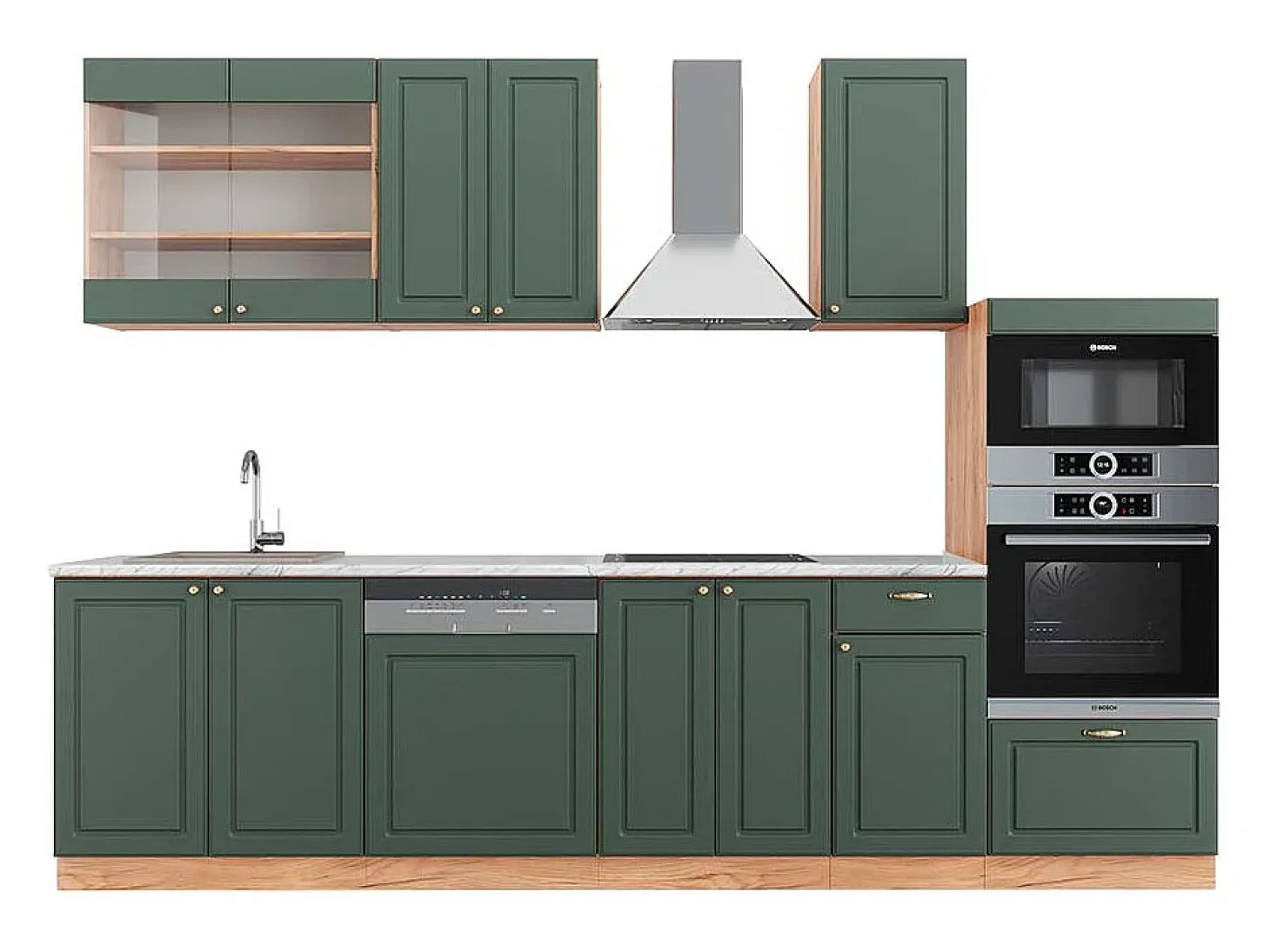Mueble de cocina green-gold country/gold power roble 300x60x81.6 fame-line