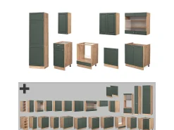 Mueble de cocina green-gold country/gold power roble 300x60x81.6 fame-line