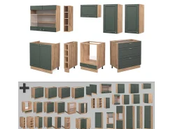 Mueble de cocina green-gold country/gold power roble 235x60x81.6 fame-line
