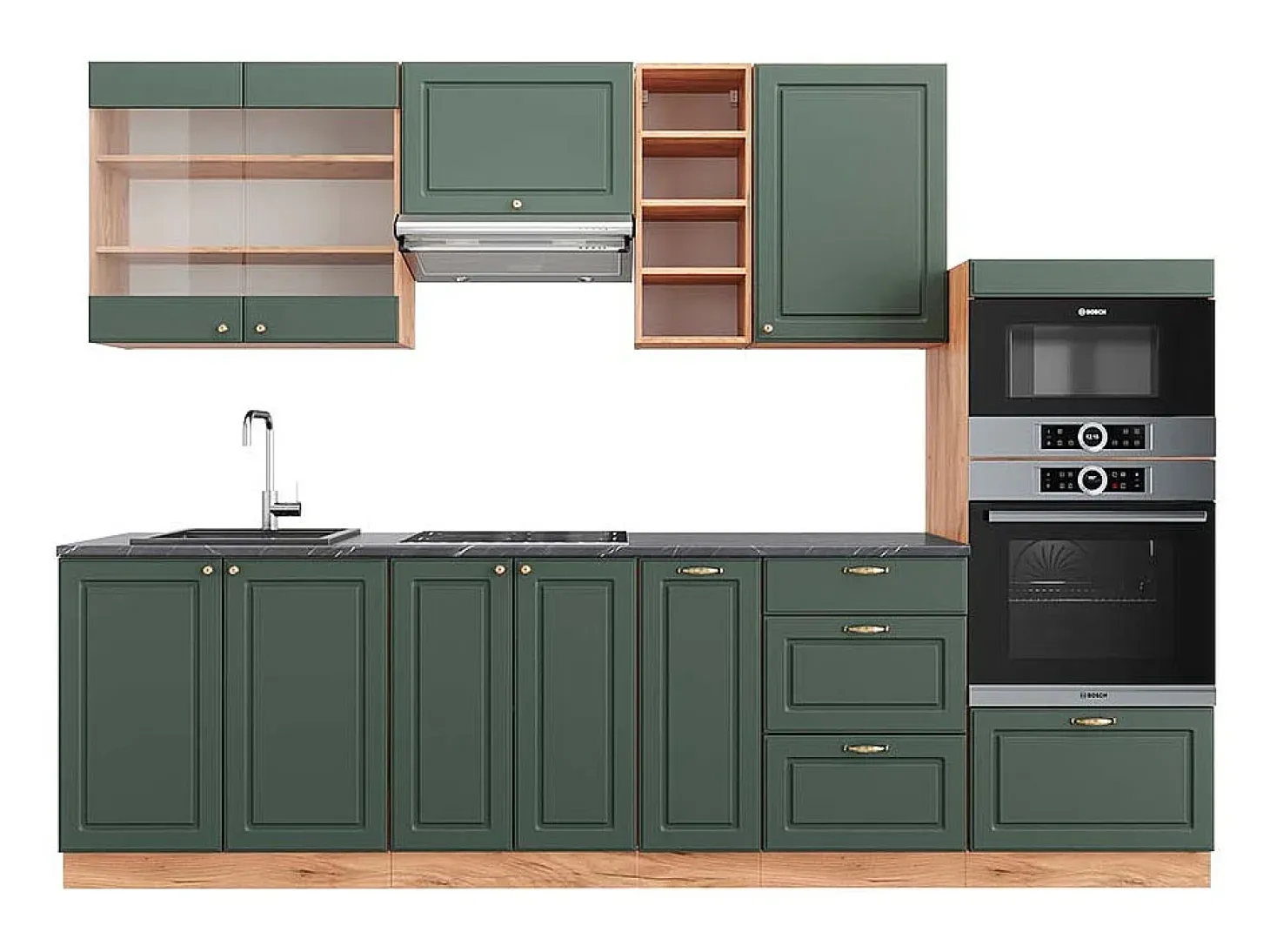 Mueble de cocina green-gold country/gold power roble 280x60x81.6 fame-line