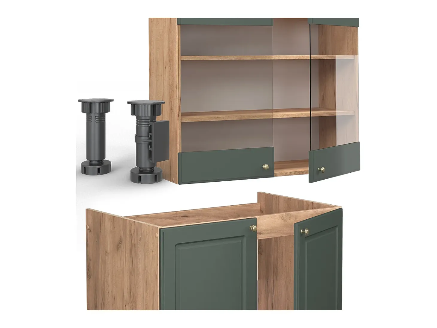 Mueble de cocina green-gold country/gold power roble 200x46x81.6 fame-line