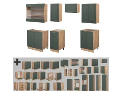 Mueble de cocina green-gold country/gold power roble 240x60x81.6 fame-line