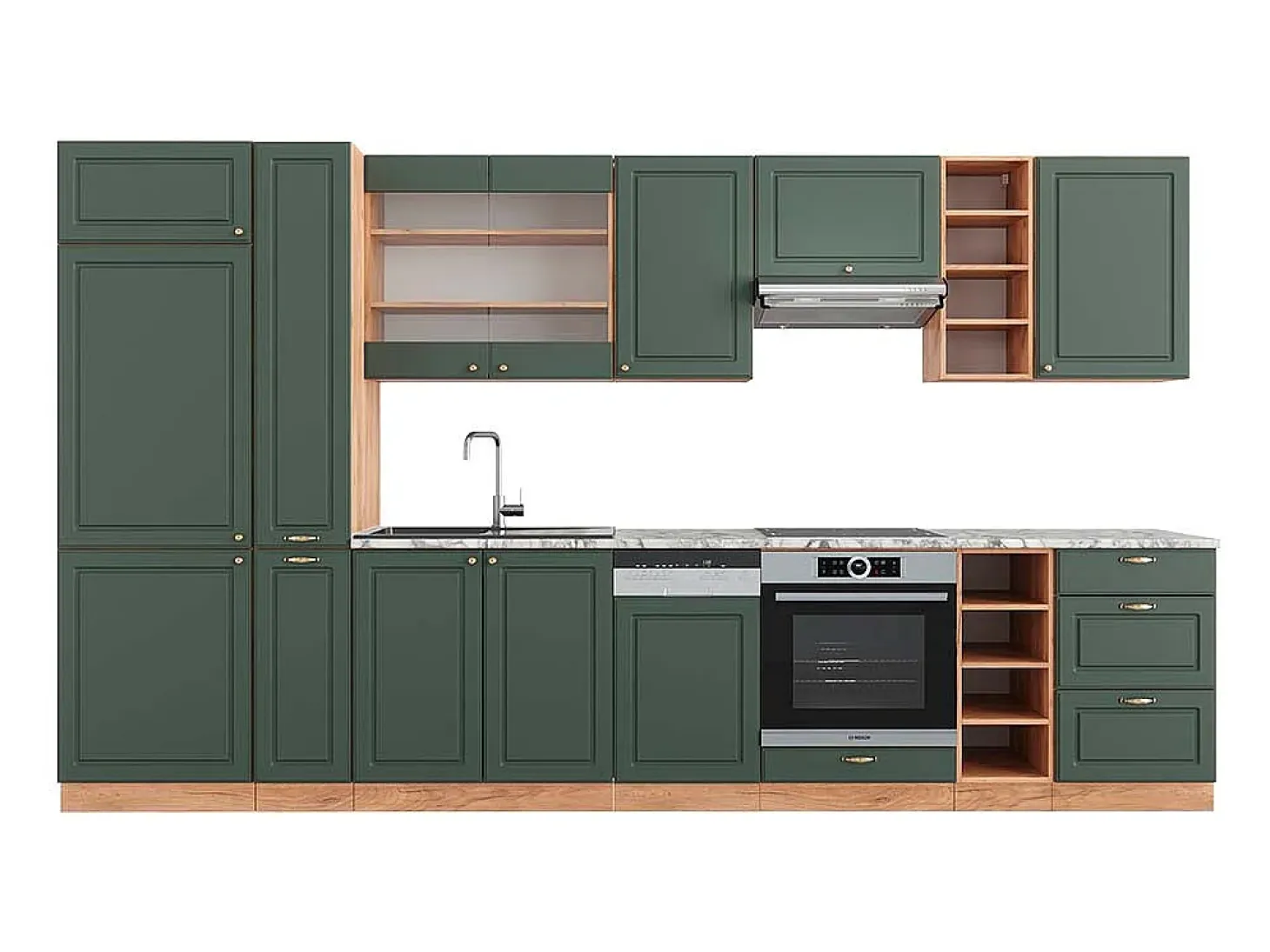Mueble de cocina green-gold country/gold power roble 355x60x81.6 fame-line