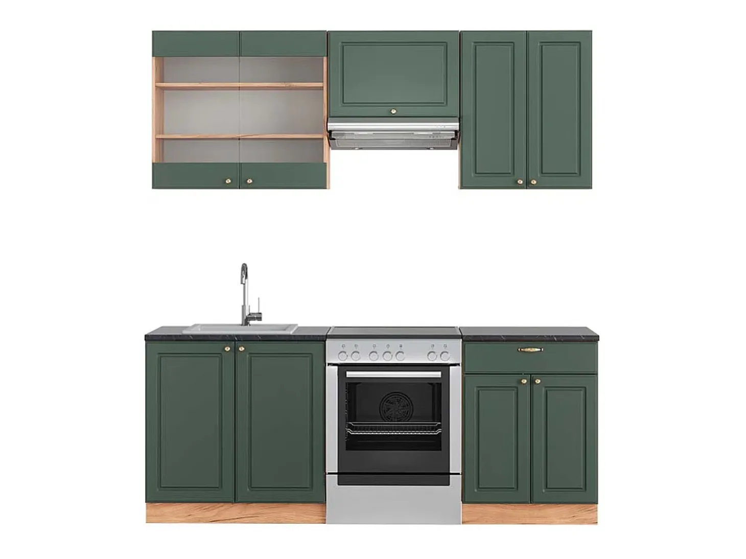 Mueble de cocina green-gold country/gold power roble 200x60x81.6 fame-line
