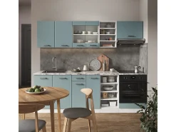 Mueble de cocina gris azulado 240x60x81.6 r-line