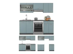 Mueble de cocina gris azulado/antracita 200x60x81.6 r-line