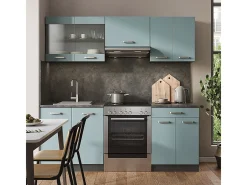 Mueble de cocina gris azulado/antracita 200x60x81.6 r-line