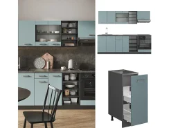Mueble de cocina gris azulado/antracita 240x60x81.6 r-line