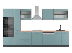 Mueble de cocina gris azulado/antracita 350x60x81.6 r-line