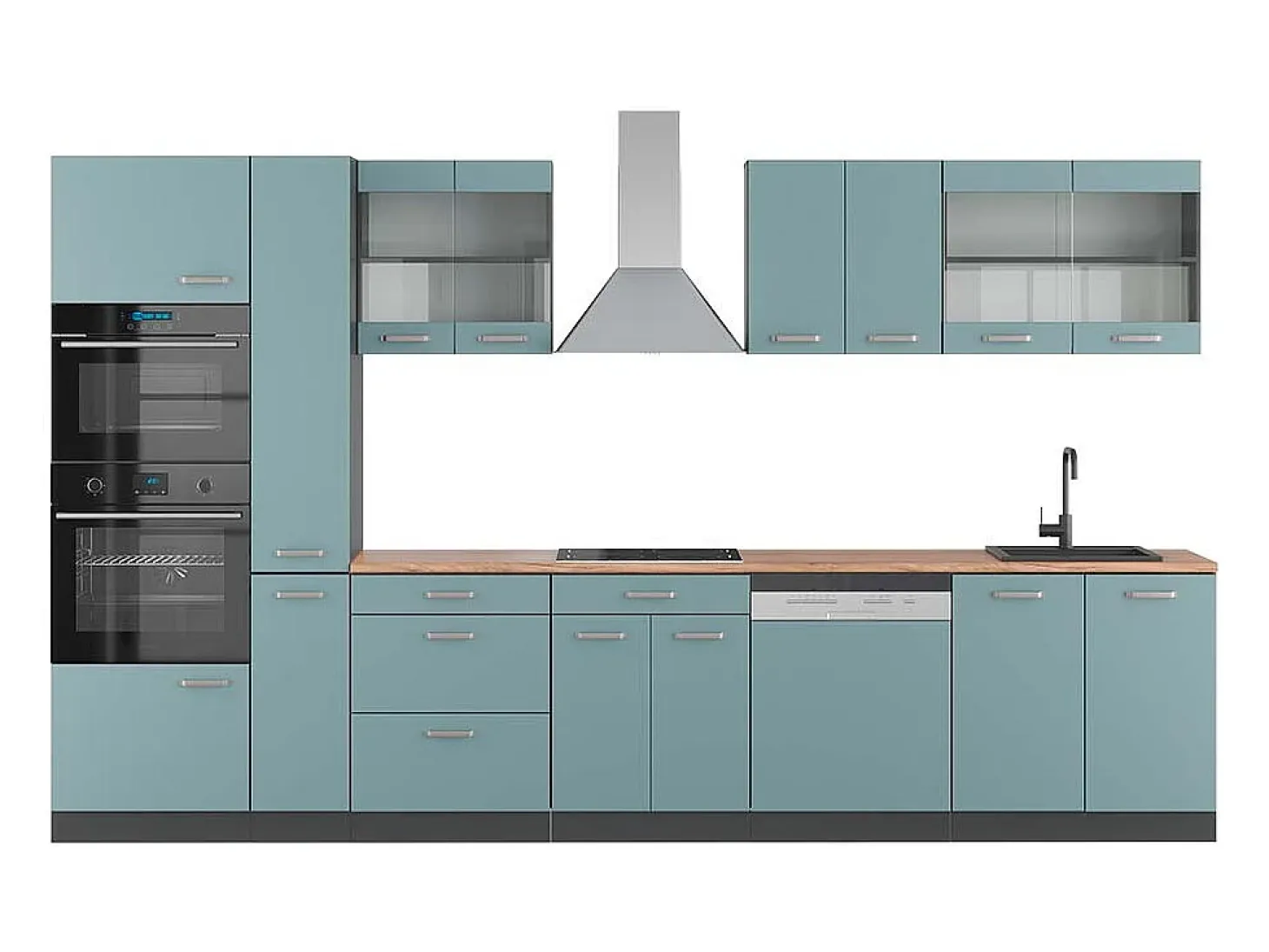 Mueble de cocina gris azulado/antracita 350x60x81.6 r-line