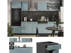 Mueble de cocina gris azulado/antracita 300x60x81.6 r-line