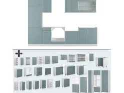 Mueble de cocina gris azulado 300x60x81.6 r-line