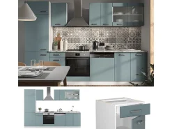 Mueble de cocina gris azulado 300x60x81.6 r-line