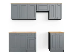 Mueble de cocina gris noble 240x60x81.6 bergamo