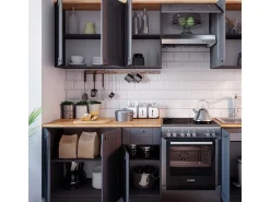 Mueble de cocina gris noble 240x60x81.6 bergamo