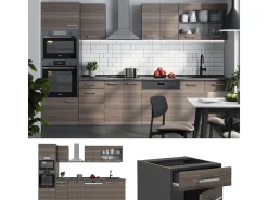 Mueble de cocina gris noble/antracita 300x60x81.6 r-line