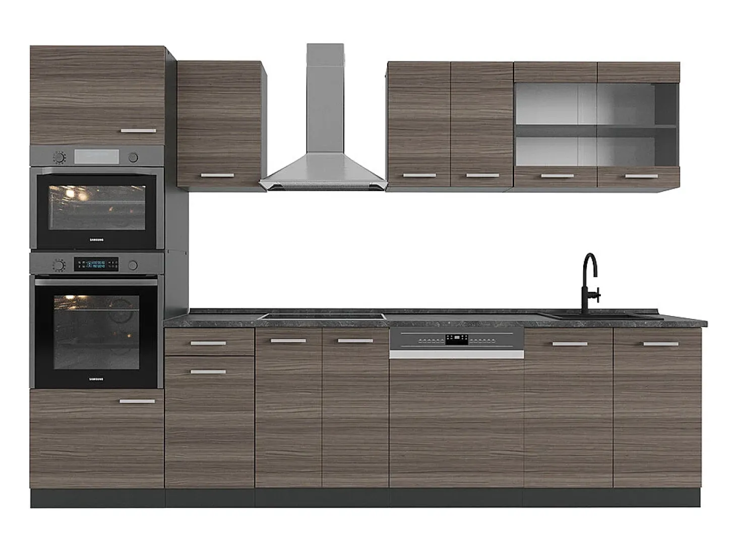 Mueble de cocina gris noble/antracita 300x60x81.6 r-line
