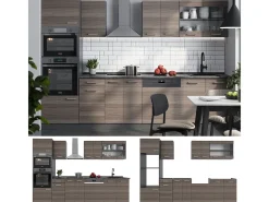 Mueble de cocina gris noble/antracita 300x60x81.6 r-line