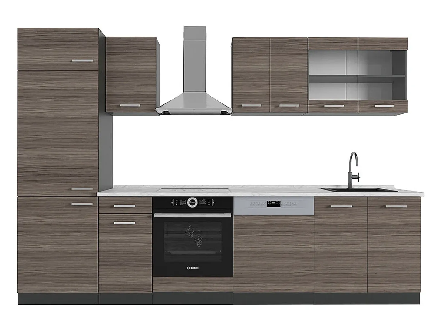 Mueble de cocina gris noble/antracita 300x60x81.6 r-line