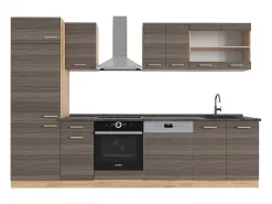 Mueble de cocina gris noble/roble dorado 300x60x81.6 r-line