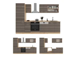 Mueble de cocina gris noble/roble dorado 300x46x81.6 r-line