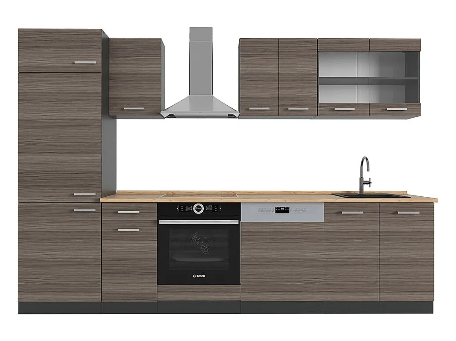 Mueble de cocina gris noble/antracita 300x46x81.6 r-line