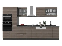 Mueble de cocina gris noble/antracita 350x46x81.6 r-line