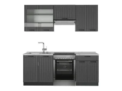 Mueble de cocina gris oscuro 200x60x81.6 fame-line