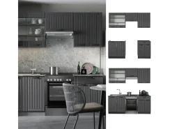 Mueble de cocina gris oscuro 200x60x81.6 fame-line