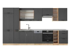 Mueble de cocina gris oscuro 355x60x81.6 fame-line
