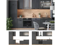 Mueble de cocina gris oscuro 300x46x81.6 fame-line