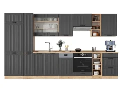 Mueble de cocina gris oscuro 355x60x81.6 fame-line