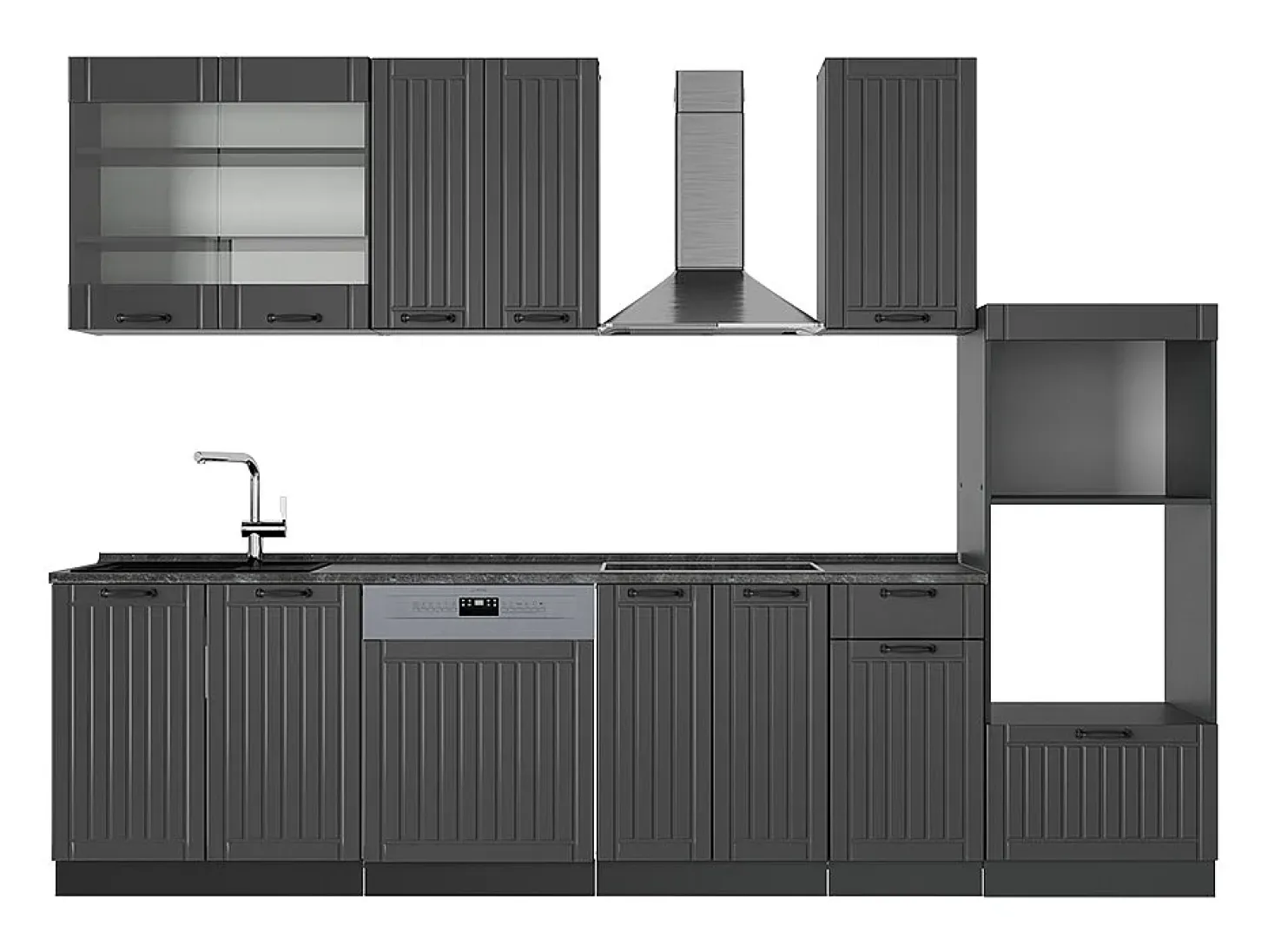 Mueble de cocina gris oscuro 300x60x81.6 fame-line