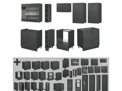 Mueble de cocina gris oscuro 235x60x81.6 fame-line
