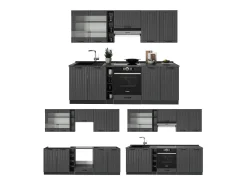 Mueble de cocina gris oscuro 235x60x81.6 fame-line